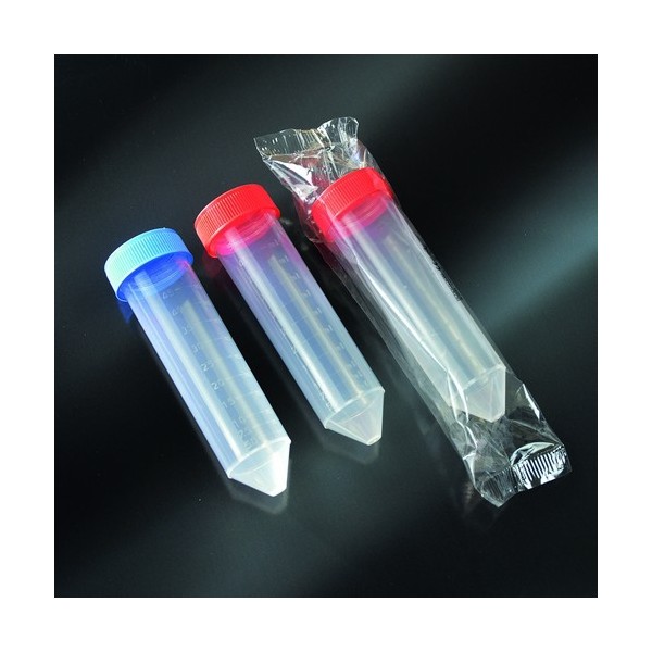 Provetta conica in polipropilene con tappo a vite 30x115 mm. - 50 ml. - confezione da 500 sterili