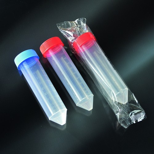 Provetta conica in polipropilene con tappo a vite 30x115 mm. - 50 ml. - confezione da 500 sterili