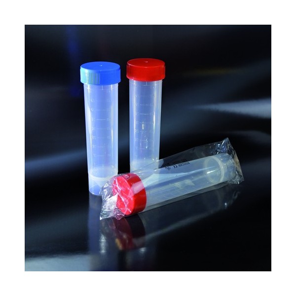 Provetta conica con base in polipropilene con tappo a vite 30x115 mm. - 50 ml. - confezione da 600 sterili