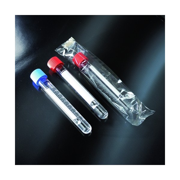Provetta cilindrica in polistirolo tappo a vite 16x120 mm. - 15 ml. - confezione da 500
