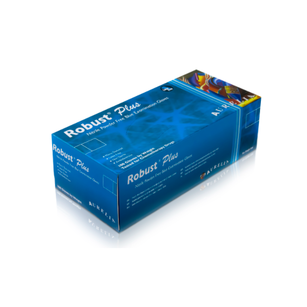 Guanti in nitrile senza polvere Robust plus misura L - Conf. da 100