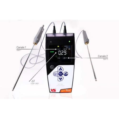 Termometro portatile Temp 70 Pt 100 Vio doppio canale