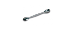 Spatola doppio cucchiaio inox lunghezza 180 mm. (cucchiai 18 x 25 e 20 x 28mm.)