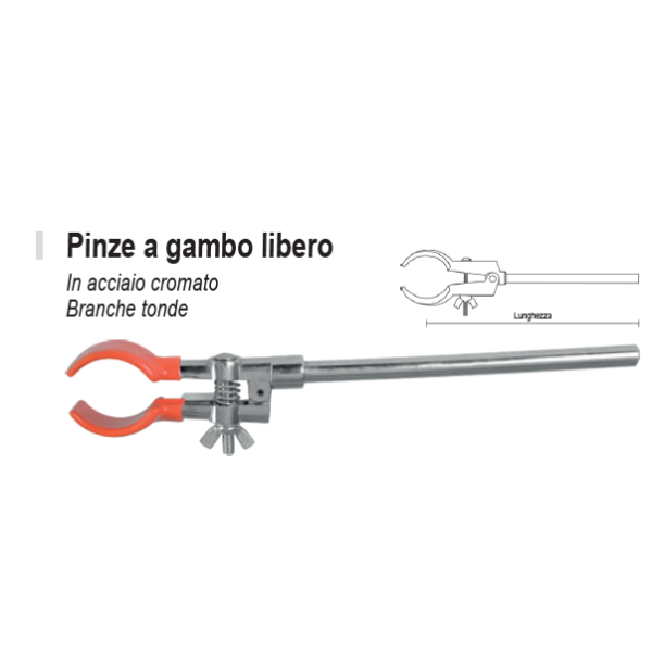 Pinza a gambo libero apertura 40 mm. gambo libero