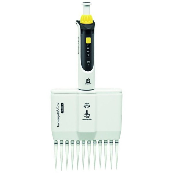 Pipetta a volume variabile da 20 a 200 ul a 12 canali - Transferpette S M12-200