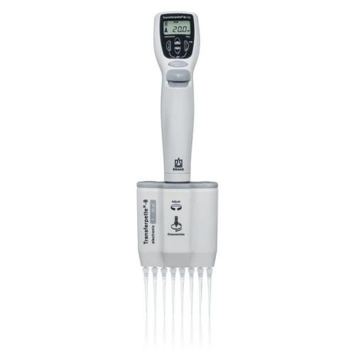 Pipetta a volume variabile a 8 canali da 1 a 20 ul - Transferpette electronic