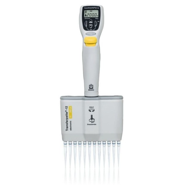 Pipetta a volume variabile a 12 canali da 10 a 200 ul - Transferpette electronic