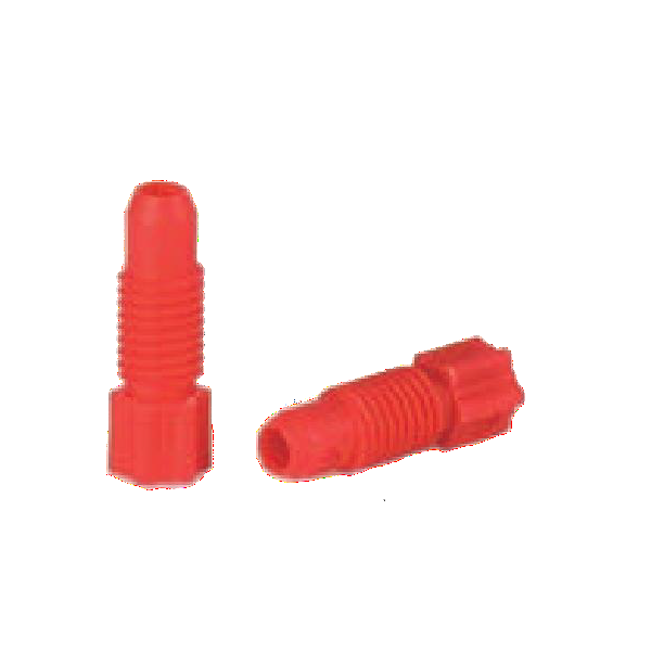 Raccordo in PP rosso per tubi con diametro esterno 1/8"  (3,2 mm.)