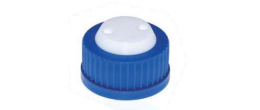 Tappo a vite blu GL 45 di sicurezza con 2 porte per tubi diametro 1/16" (1,6 mm.)