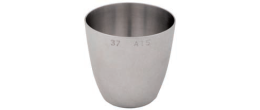 Crogiolo in platino standard ml. 100 (56x62h mm.) peso 78 gr. spessore 0,49 mm.