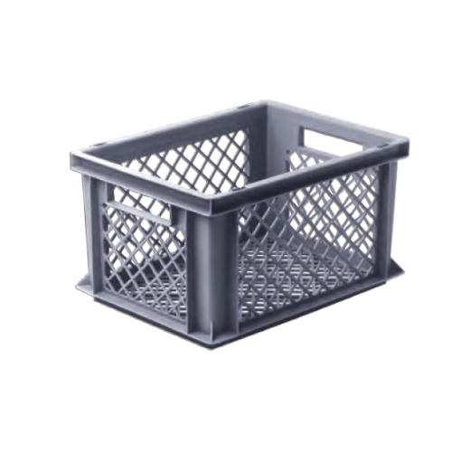 Cassetta sovrapponibile in polipropilene grigia litri 20 (400x300x220 mm.)