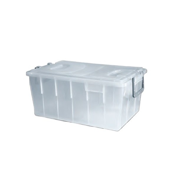 Cassetta sovrapponibile in PP litri 60 (580x380x375 mm.) con coperchio
