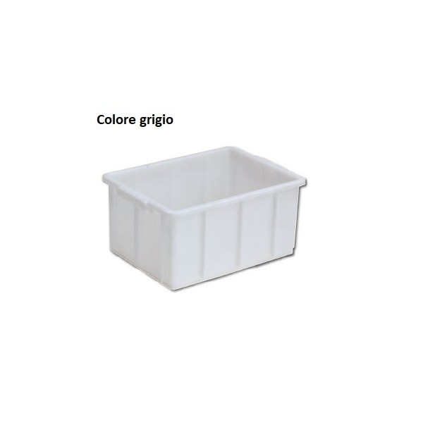 Cassetta sovrapponibile in HDPE litri 50 (625x365x285 mm.) colore grigio