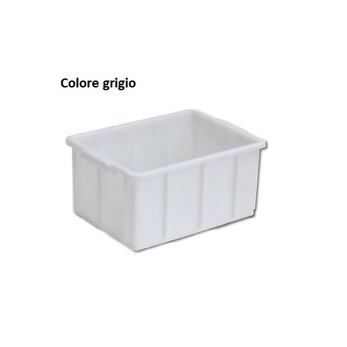 Cassetta sovrapponibile in HDPE litri 50 (625x365x285 mm.) colore grigio