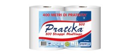 Rotolo in pura cellulosa 800 strappi - confezione da 2