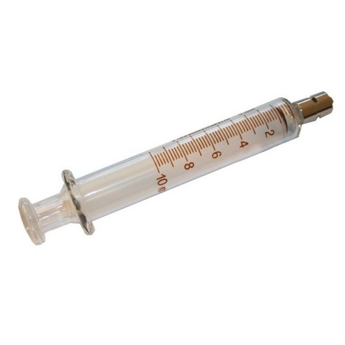 Siringa in vetro ml. 250 con cono luer lock - completa di tappo cieco