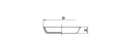 Capsula in porcellana fondo piatto ml. 450 (160x40h mm.)
