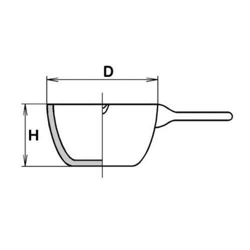 Capsula in porcellana fondo piatto ml. 22 (45x26h mm.) con manico