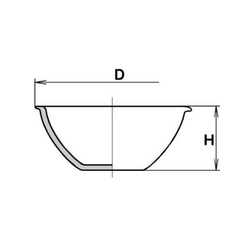 Capsula in porcellana fondo piatto ml. 800 (169x68h mm.)