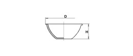 Capsula in porcellana fondo piatto ml. 800 (169x68h mm.)