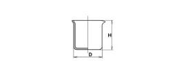Becher in porcellana forma bassa ml. 400 (80x99h mm.)