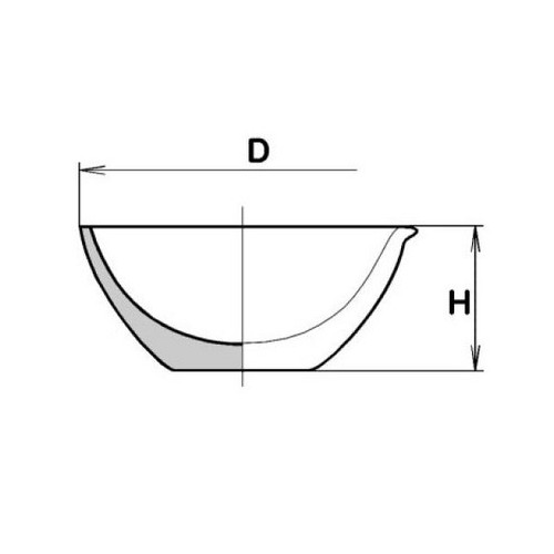 Mortaio in porcellana capacità 75 ml. (76x45h mm.) interno smaltato