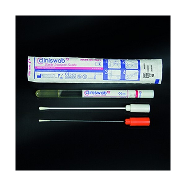 Tampone asta in plastica sterile in provetta (12x150 mm.) confezione da 150 terreno cary blair