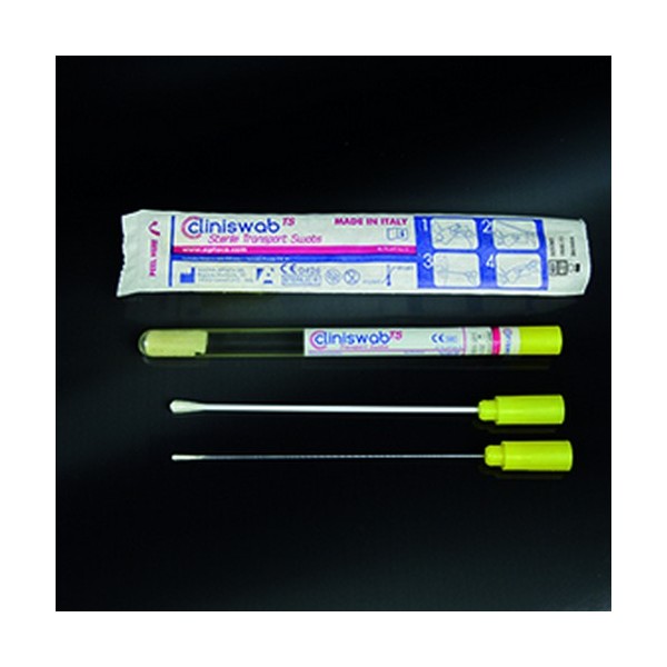Tampone asta in plastica sterile in provetta (12x150 mm.) confezione da 150 terreno chlamydia