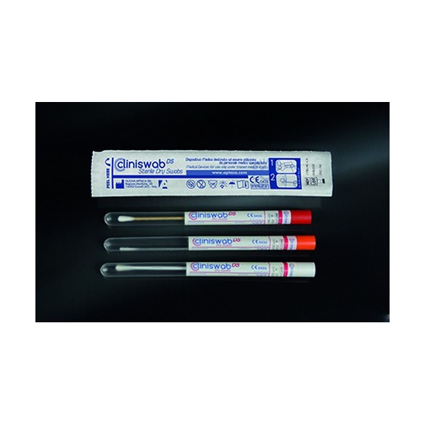Tampone asta in plastica sterile singola in provetta (12x150 mm.) confezione da 100