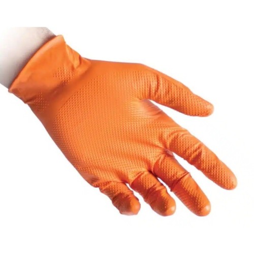 Guanti in nitrile Full grip arancione Reflexx N85 misura M - Conf. da 50