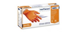 Guanti in nitrile Full grip arancione Reflexx N85 misura L - Conf. da 50
