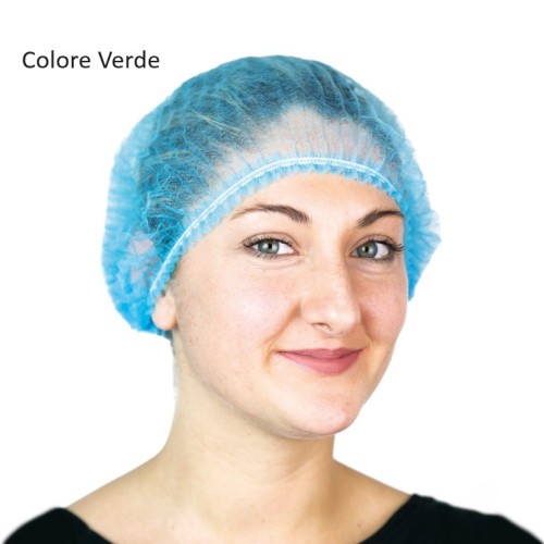 Cuffietta monouso non sterile in TNT verde rotonda conf. 100