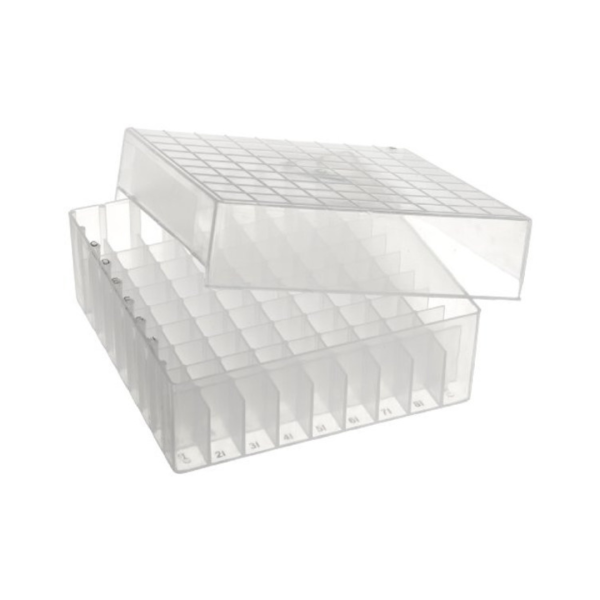 Rack per cryovials da 1 e 2 ml. neutro 81 posizioni Rack per cryovials da 1 e 2 ml. neutro 81 posizioni
