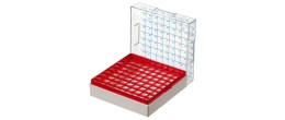 Rack per cryovials da 1 e 2 ml. rosso 100 posizioni