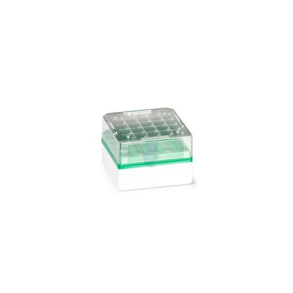 Rack per cryovials da 1 e 2 ml. verde 25 posizioni Rack per cryovials da 1 e 2 ml. verde 25 posizioni