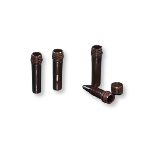 Microprovette opache filettate ml. 0,5 coniche con base senza tappo conf. da 1000