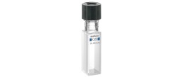 Cuvetta sigillabile in quarzo con tappo a vite forato ml. 3,5 C.O. 10 mm. tipo 117