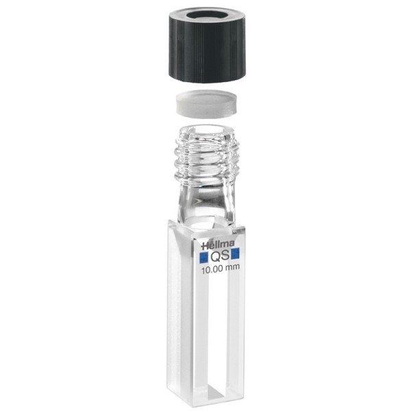Cuvetta sigillabile in quarzo con tappo a vite forato ml. 1,4 C.O. 10 mm. tipo 117