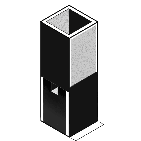 Cuvetta micro  in vetro al quarzo senza coperchio ul 100 C.O. 10 mm.