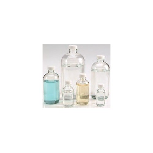 Bottiglia in vetro ambrato ml. 500 con tappo a vite bianco  e Polietilene espanso rivestito in PTFE
