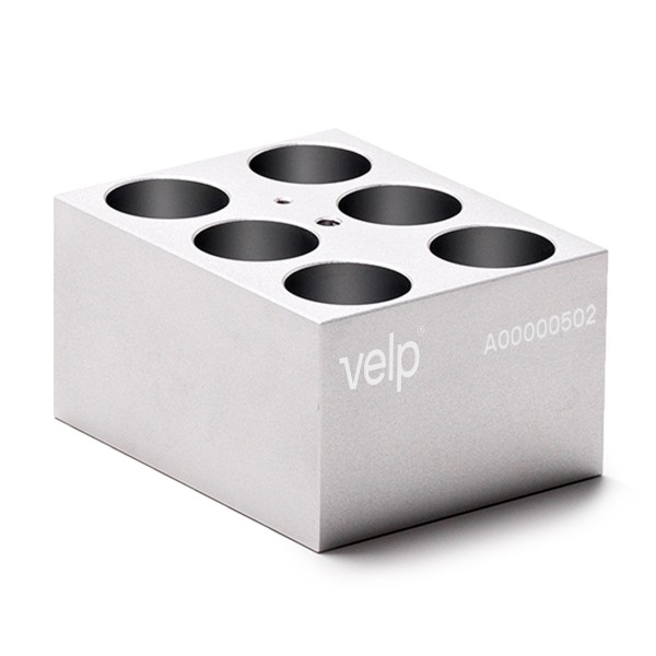Blocco STT-W06-D250-A per 6 provette con fondo tondo da 25 mm. di diametro
