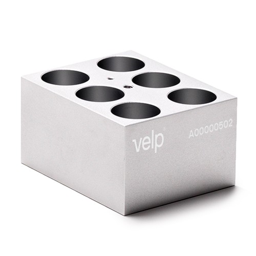 Blocco STT-W06-D250-A per 6 provette con fondo tondo da 25 mm. di diametro