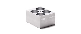 Blocco STT-W04-D350-A per 4 provette con fondo tondo da 35 mm. di diametro
