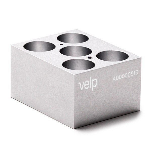 Blocco CCT-W05-V500-A per 5 provette da fondo conico da 50 ml.