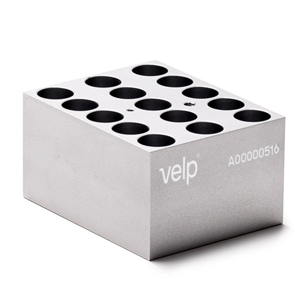 Blocco VLS-W15-D160-A per 15 vials / fiale da 16 mm. di diametro