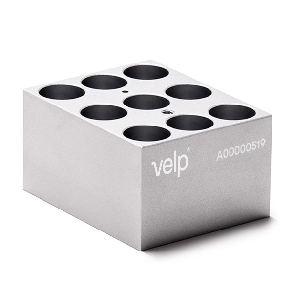 Blocco VLS-W09-D210-A per 9 vials / fiale da 21 mm. di diametro