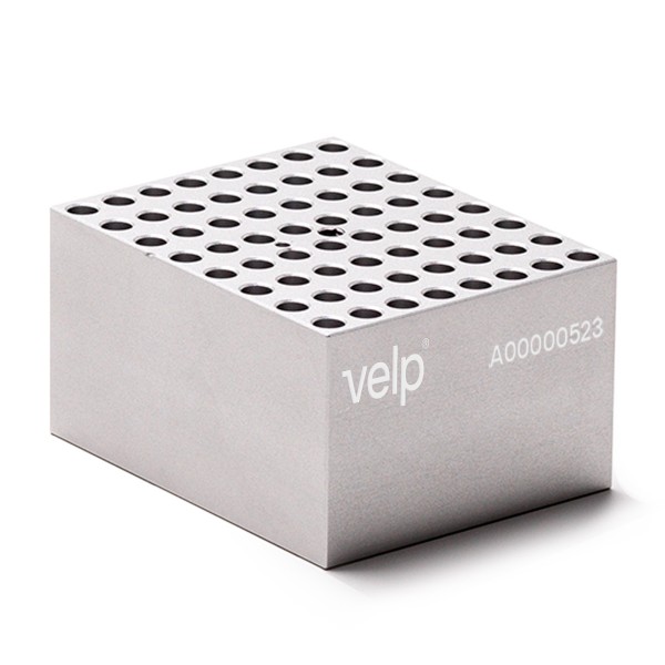Blocco PCR-W64-V002-A per 64 provette PCR da 0,2 ml.