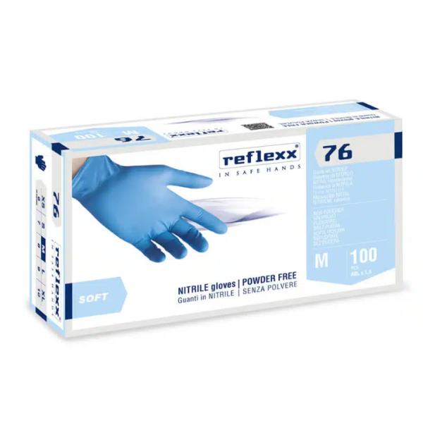Guanti in nitrile Reflexx 76 misura M - Conf. da 100
