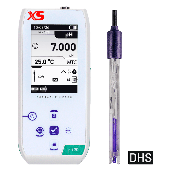 Phmetro portatile PH 70 NEX con elettrodo 201 T DHS