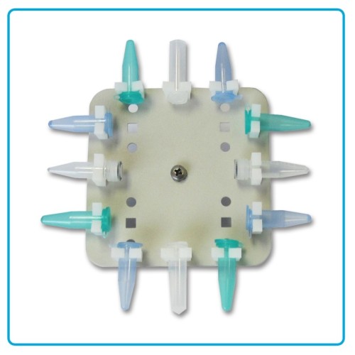 Magic clamp portaprovette orizzontale per 12 microprovette da 1,5/2,0 ml.